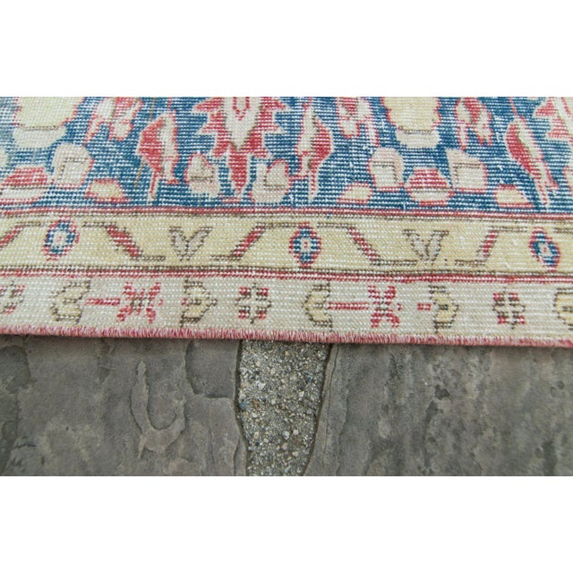 House of Séance - 1960s Vintage Isparta Oushak Geometric Red Large Wool Pile Hand-Knotted Rug - 8’3” X 11’2” For Sale - Image 9 of 11