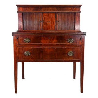 Antique Mahogany Federal Style Tambour Secretary For Sale