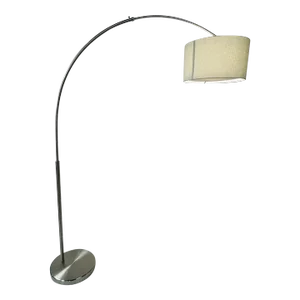 Modern Tall Adjustable Arched Floor Lamp With Double Drum Shade