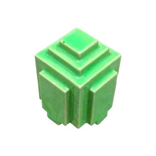 Vintage Art Deco geometric sculpture in a graduated stairstepped design. No maker's marks.
