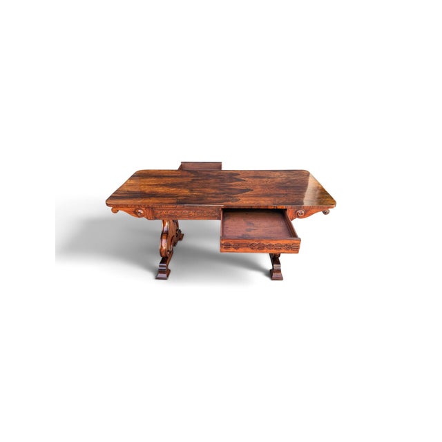Early 19th Century English Regency Rosewood Sofa Table / Partners Desk, Circa 1820 For Sale - Image 5 of 11
