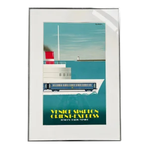 Vintage "Venice Simplon Orient Express" Lithograph Poster, Circa 1980s