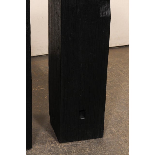 Wood 19th Century Indonesian Carbonized Ironwood Pedestal Columns – A Pair For Sale - Image 7 of 12
