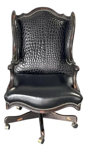 Crocodile Embossed Leather Office Chair by Old Hickory Tannery