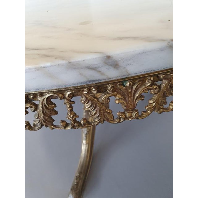 Stone Fire-Gilded Coffee Table with Marble Top, 1960s For Sale - Image 7 of 10