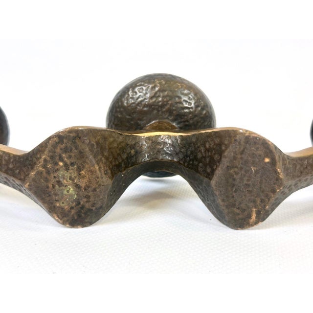 Goldenrod Brutalist Bronze Candleholder, 1970s For Sale - Image 8 of 12