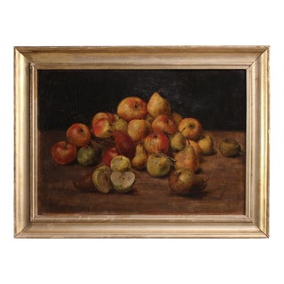 French Artist, Still Life with Fruit, 1940, Oil on Board For Sale