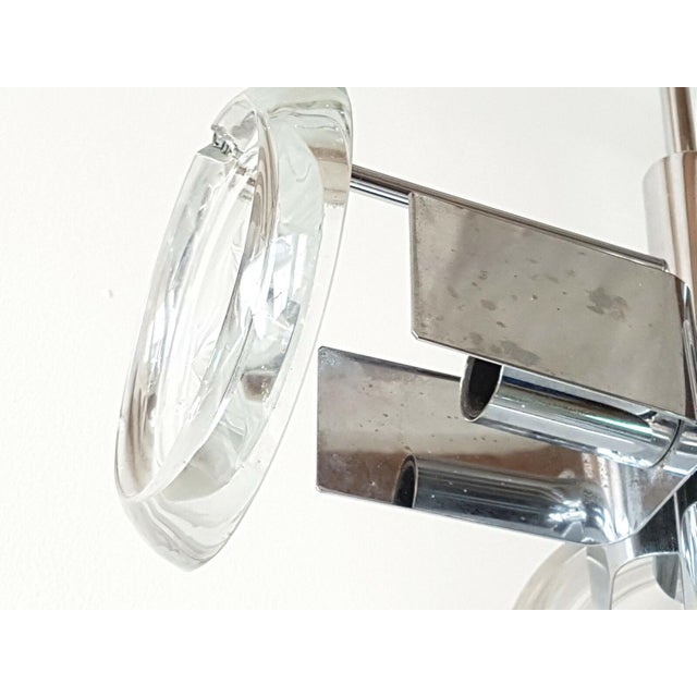 1970s Vintage Space Age Ceiling Light in Glass and Chrome, 1970s For Sale - Image 5 of 8