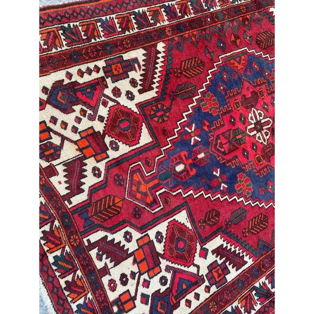 Vintage Rustic Wool Hamadan Rug, 1950s For Sale - Image 16 of 18