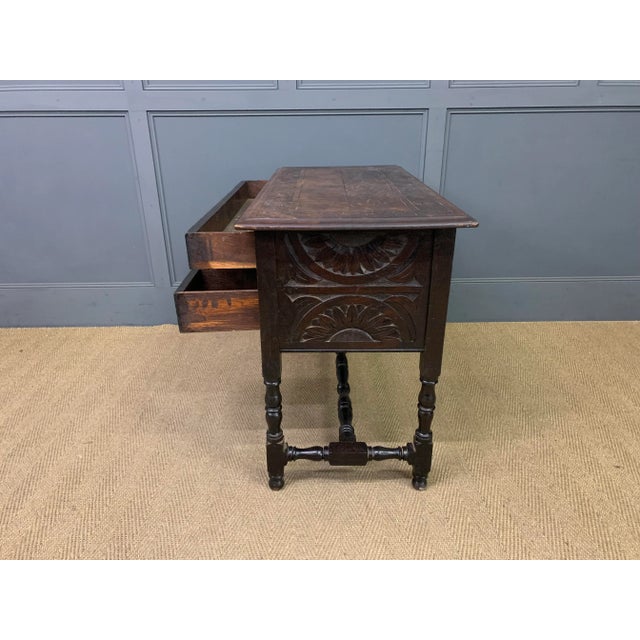 Carved Oak Side Table, 1880 For Sale - Image 3 of 12