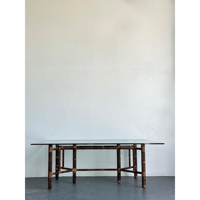 Vintage McGuire Rattan and Glass Dining Table For Sale - Image 16 of 18