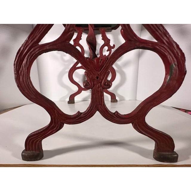 Metal Antique Cast Iron Vanity Bench For Sale - Image 7 of 10