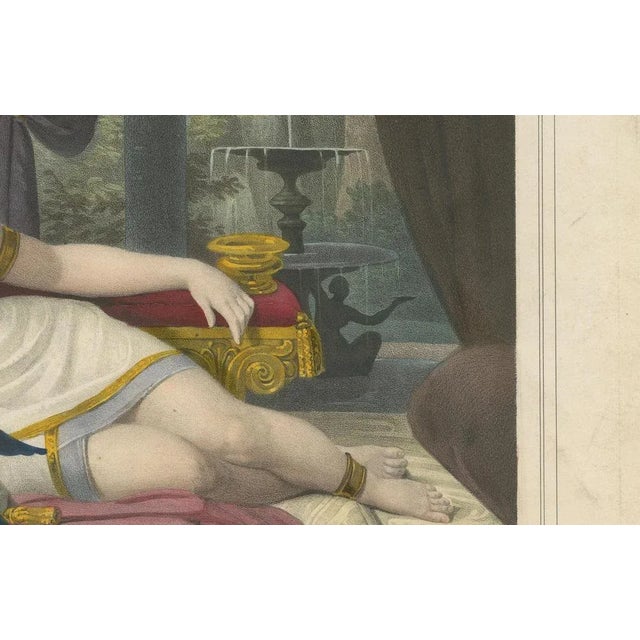 Paper After Schrödter, Ulrika, Reclining Woman with Parrots, 1840, Lithograph For Sale - Image 7 of 10