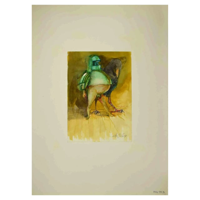 Leo Guida, Knight, Original Ink & Watercolor, 1972 For Sale