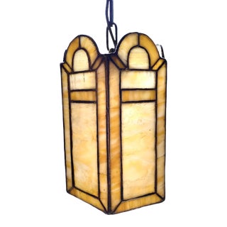 Early 20th Century Art Deco Slag Glass Pendant For Sale