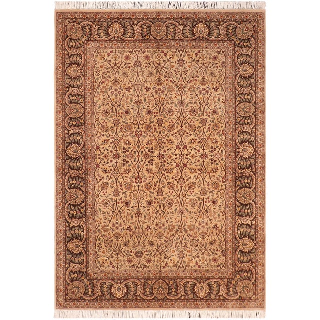 Shabby Chic 1990's Pak-Persian Taupe/Brown Wool Rug - 6'2'' X 9'6'' For Sale - Image 9 of 9