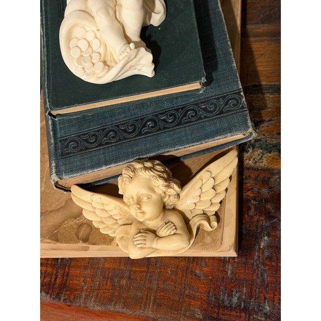 Vintage Italian Cherub Angel Wall Plaques Set – A. Giannelli & Benacchi Putti – Shabby Chic Decor For Sale In Des Moines, IA - Image 6 of 8