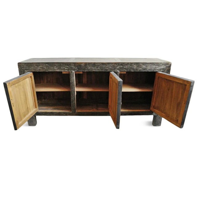 Farmhouse Vintage Rustic Modern Blackened Sideboard / Credenza For Sale - Image 3 of 8
