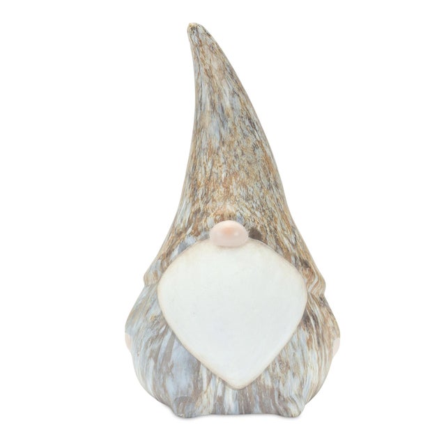 Modern Modern Terra Cotta Gnome Figurine with Marble Finish (Set of 2) For Sale - Image 3 of 5