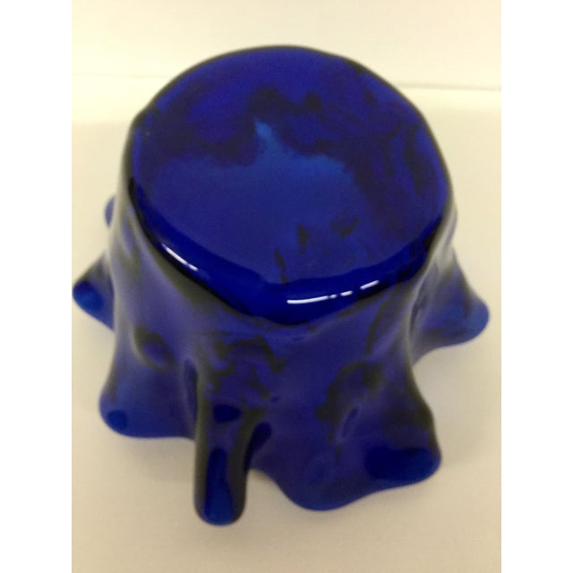 1960s Vintage Cobalt Glass Ruffled Vase For Sale - Image 10 of 10