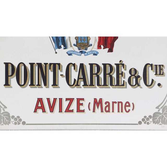 Late 20th Century European Cardboard Champagne Point Carre & C. Sign ...