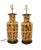 A Pair of Early 21st-Century Hand-Painted Tortoiseshell-Patterned Art Ceramic Table Lamps For Sale - Image 12 of 13