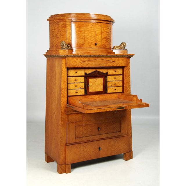 Antique Biedermeier Secretaire with Lions, 1825 For Sale - Image 13 of 18