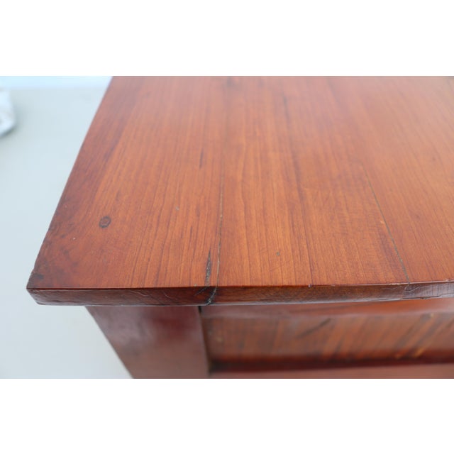 Late 19th Century Clark's o.n.t. 2 Drawer Walnut Spool Cabinet Dresser Top Jewelry Box With Brass Stem Pulls For Sale - Image 11 of 13