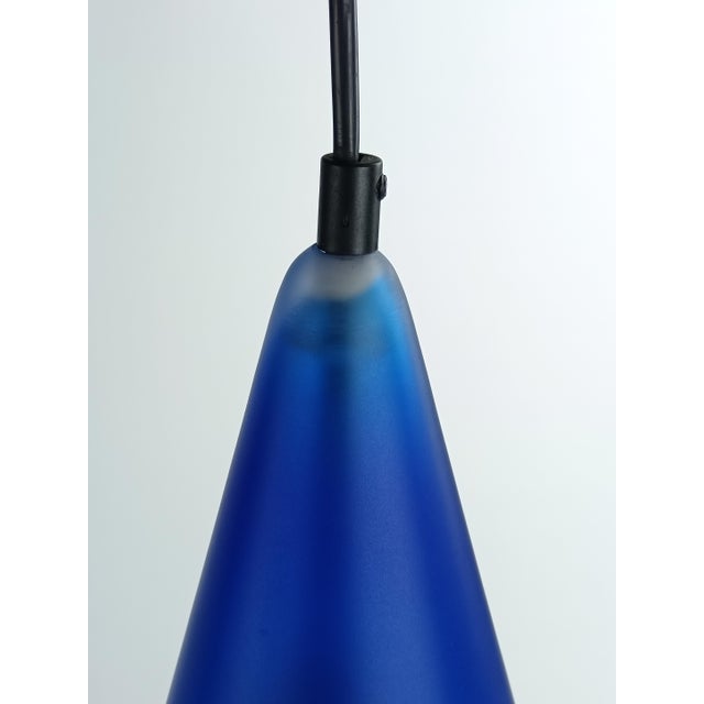Vintage French Conical Glass Pendant Light from SCE, 1980s For Sale - Image 3 of 10