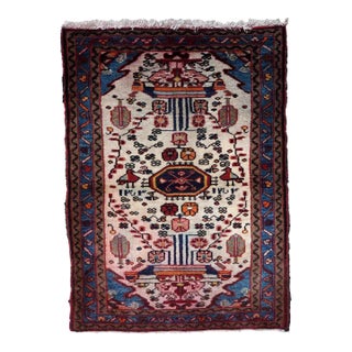1970s Handmade Vintage Persian Mahal Rug 2.3' X 3.5' For Sale