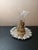1950s Ormulu Ornate Filigree Cherub Brass Holder With Clear Epergne Vase For Sale In Dallas - Image 6 of 7