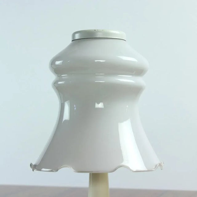 White Opaline Glass Table Light from Opp Jihlava, Czechoslovakia, 1960s For Sale - Image 6 of 9