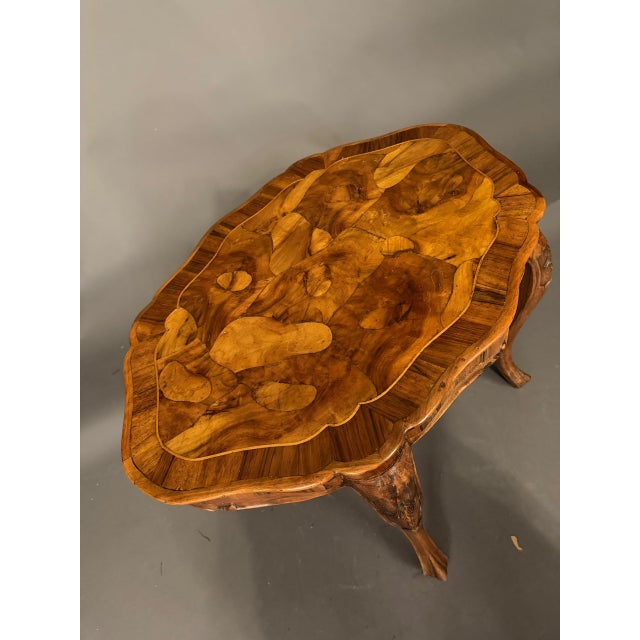 Wood Italian Burl Olive Wood Tavolino Tea Table, Circa 1920 For Sale - Image 7 of 17