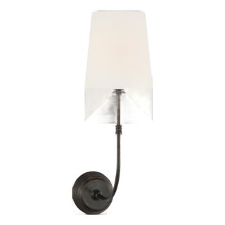 Suzanne Kasler for Visual Comfort Signature Wyatt 20" Sconce in Bronze with Linen Shade For Sale