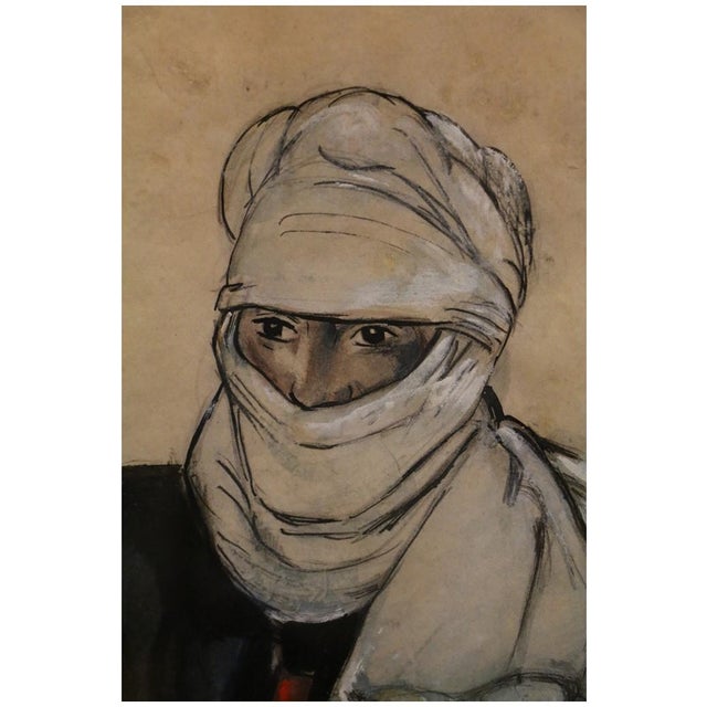 Monique Cras, Mouflon Hunter, Hoggar, 1942, Gouache For Sale - Image 4 of 6