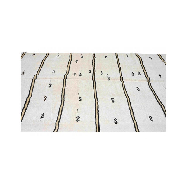 Striped Vintage Turkish Hemp Kilim Rug - 5`0" X 9`0" For Sale In Los Angeles - Image 6 of 6