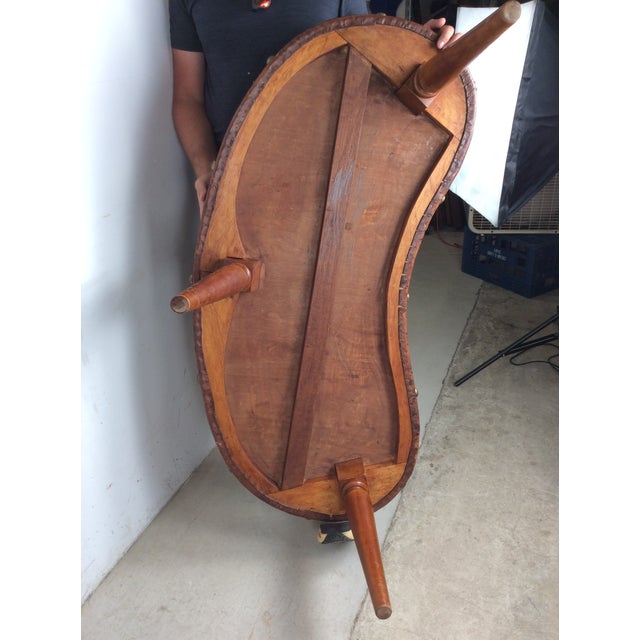 Mid Century Modern Embossed Leather and Teak Coffee Table and Matching Stools For Sale - Image 18 of 18