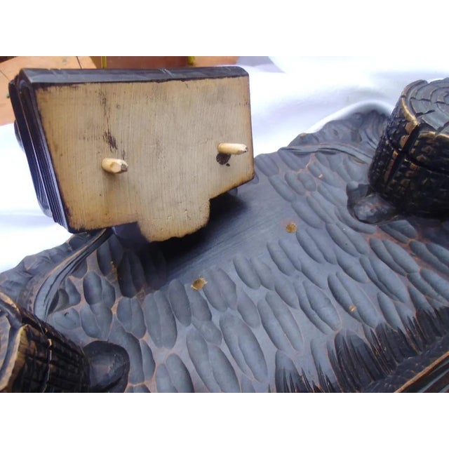 Antique Hand-Carved Desk Set with Raven, 1890s For Sale - Image 9 of 12