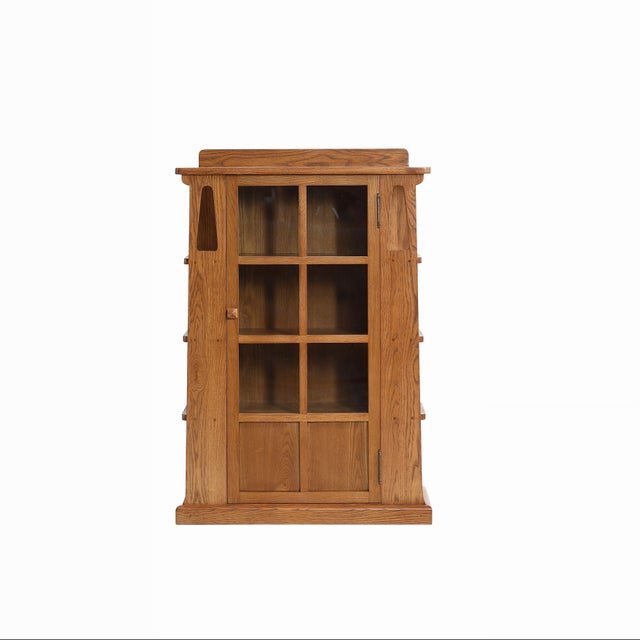 Mission 1 Door Bookcase With Side Shelves - MC For Sale - Image 10 of 10