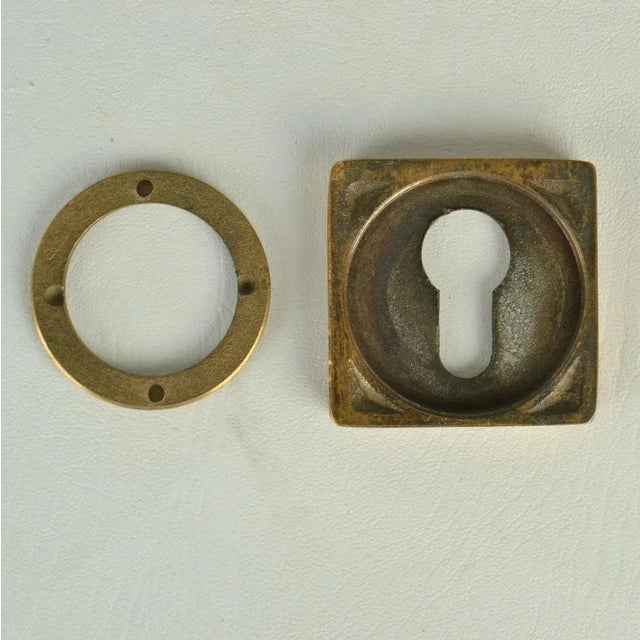 Push Pull Door Handles with Letterbox and Key Fixtures in Bronze Relief, 1970s, Set of 4 For Sale - Image 10 of 13