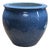 Vintage Mottled Blue Powder Marks Porcelain Round Pot Planter For Sale