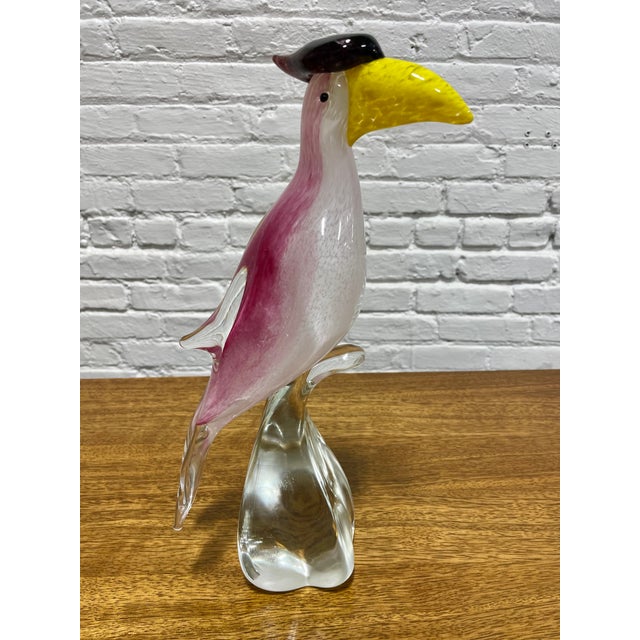 Hand Blown Murano Glass Toucan Bird Sculpture For Sale - Image 9 of 13