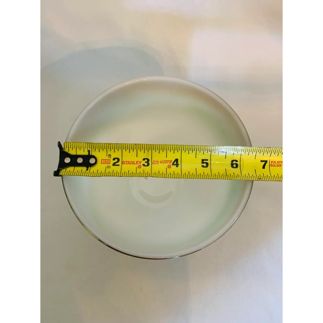 Off-white Mid-Century Iridescent Green & Copper Tone Federal Glass Vanity Jar For Sale - Image 8 of 11