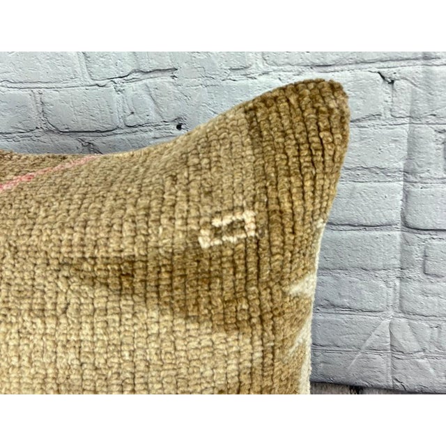 Turkish 20 x 20 Rug Pillow Aegean Tranquil Turkish Pillow Cushion Cover For Sale - Image 3 of 4