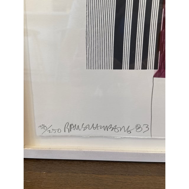 Original limited edition screenprint by Robert Rauschenberg, dated 1983. This hand-signed and numbered work (38/250)...