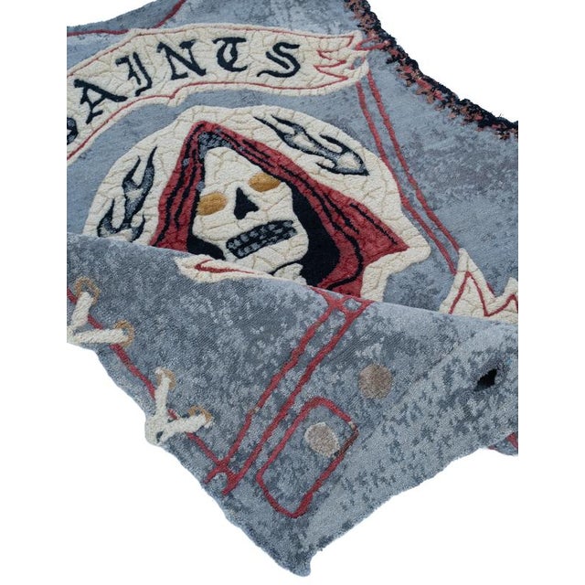 Contemporary Hand-Knotted Saints Rug in Wool with Silk and Alpaca by Dinodo Studio For Sale - Image 3 of 6