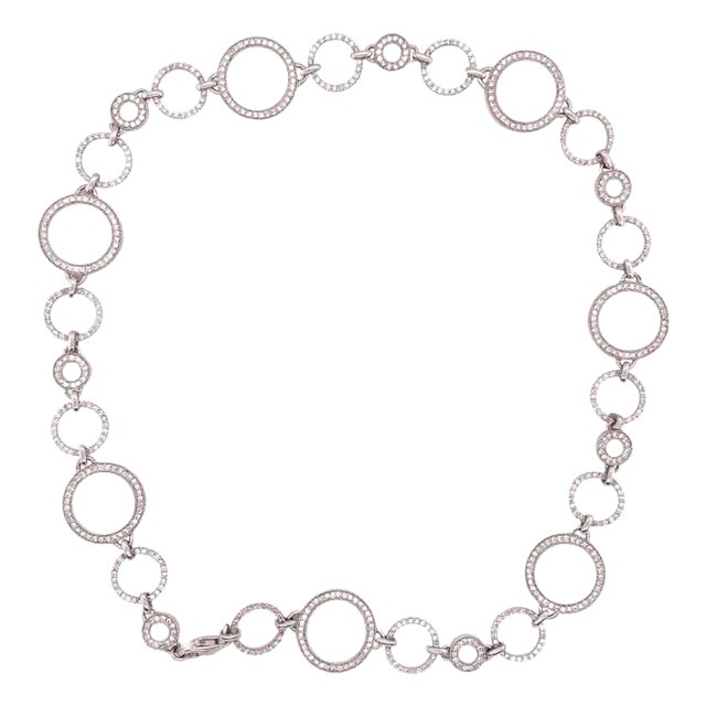 14 Karat White Gold and Diamond Necklace With 6.5 Total Diamond Weight For Sale