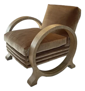 Theodore Alexander Modern Barbier Chair With Birdseye Maple Arms