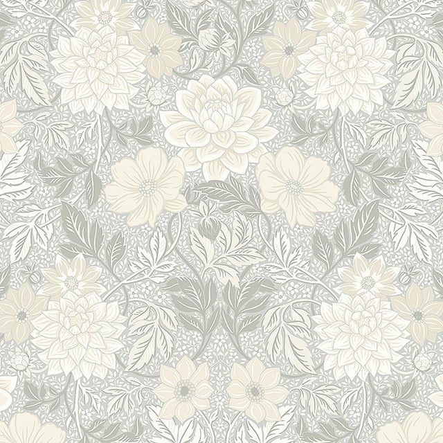 Sample - Borastapeter Dahlia Garden Wallpaper in Natural For Sale
