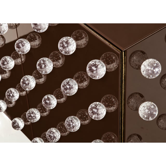 Chocolate Brown Murano Sphere Cabinet with Brass Legs from Justfurnituress SRL For Sale - Image 4 of 9